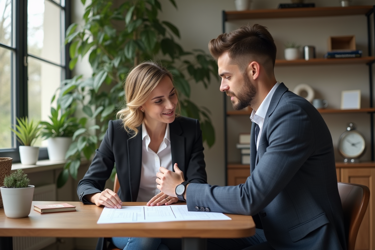 Coach personnel en réunion dans un bureau moderne