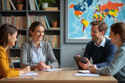 Groupe d'enseignants discutant stratégies éducatives