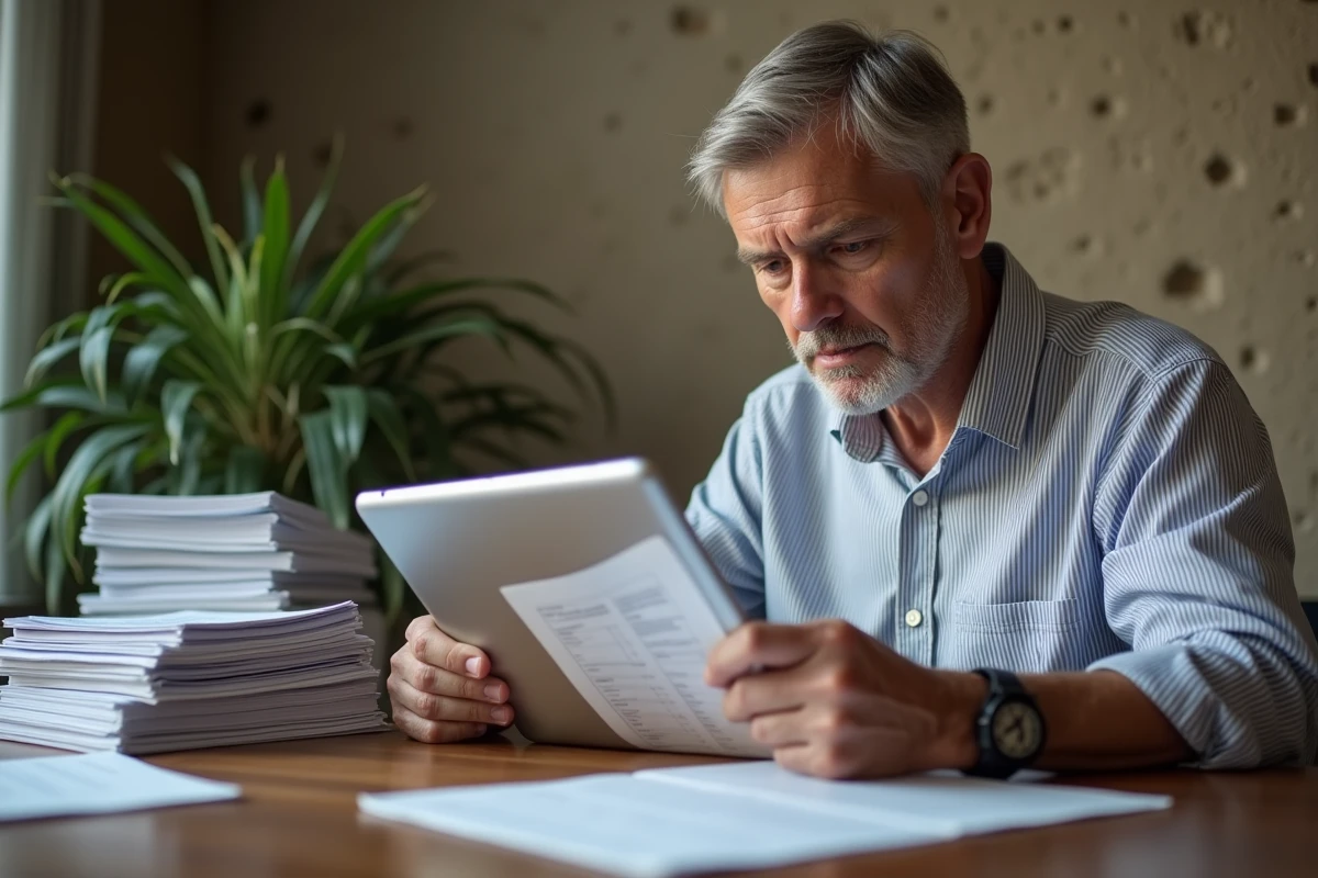 Homme relisant des consignes d