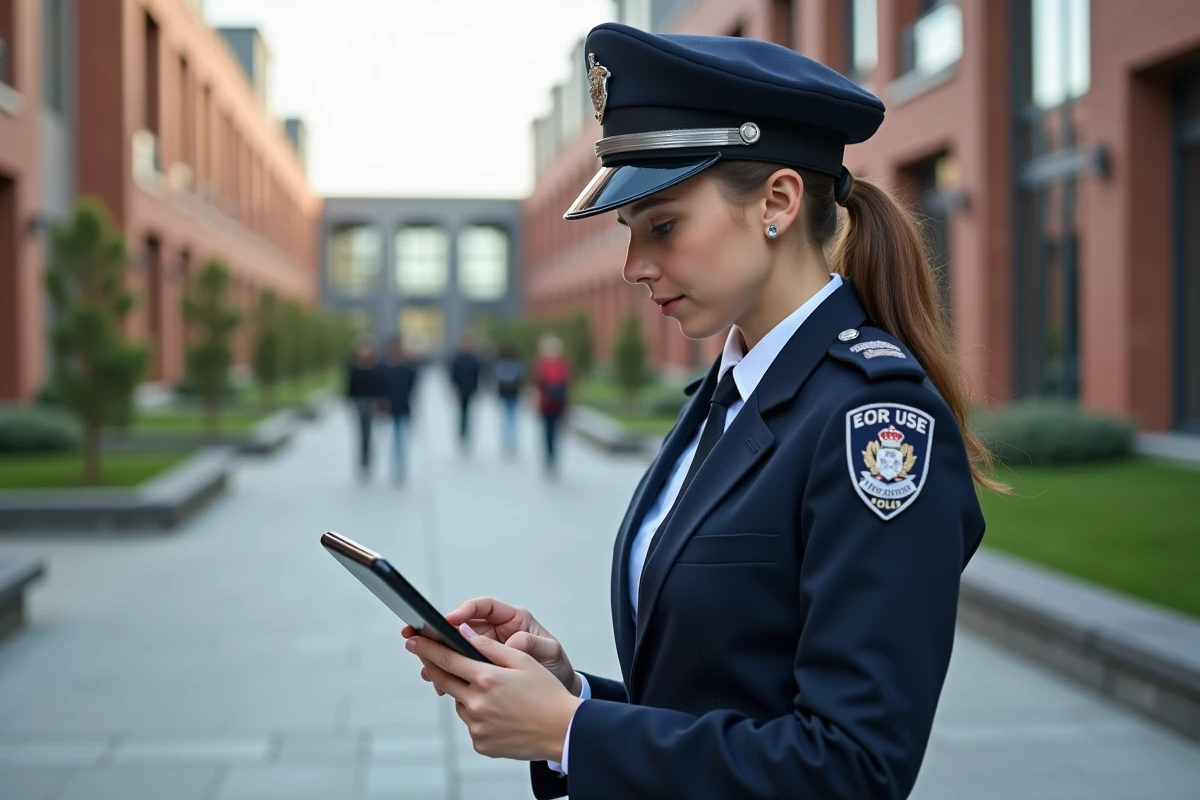 Jeune cadet de police en uniforme à l