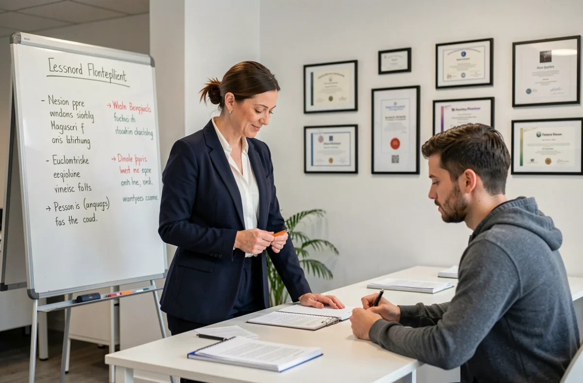 Coach en anglais personnalisé travaillant avec un étudiant adulte chez PHILEAS World Montpellier